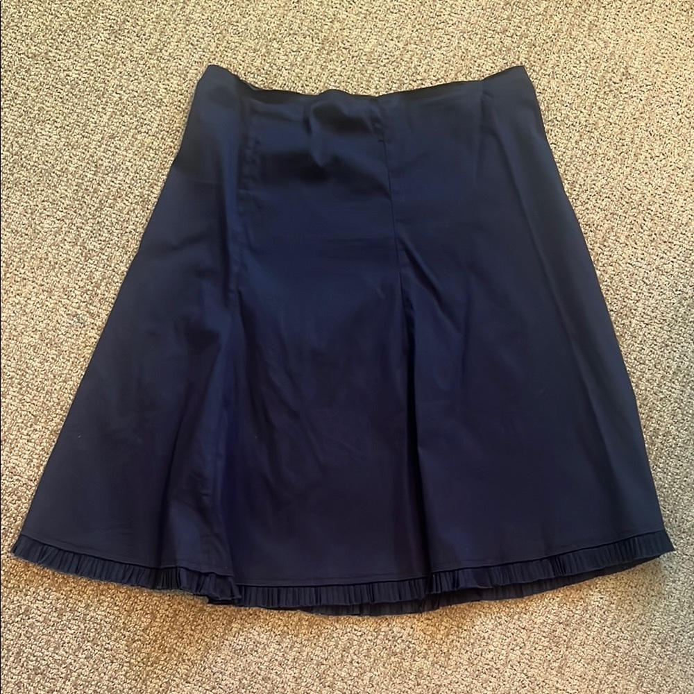 Prada Blue Knee-Length A-Line Pleated Skirt